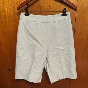 J. Crew Cotton Linen Blend Light Blue Bermuda Shorts Size 4 NWT